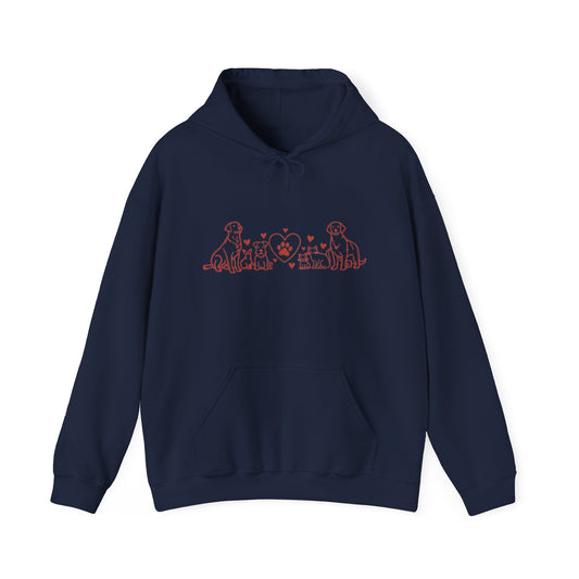 Delta Animal Shelter Valentine Puppy Line Art Hoodie (Internal)