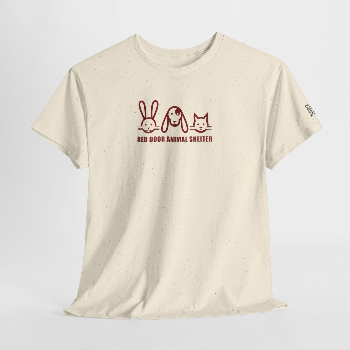 Red Door Animal Shelter Tee — Cute Bunny Puppy Cat Design