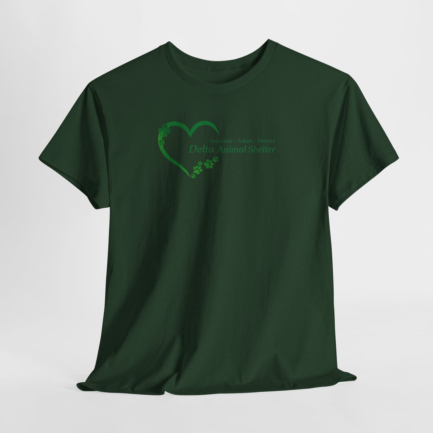 Staff Inventory Delta Animal Shelter Heart Logo St. Patrick's Day Tee