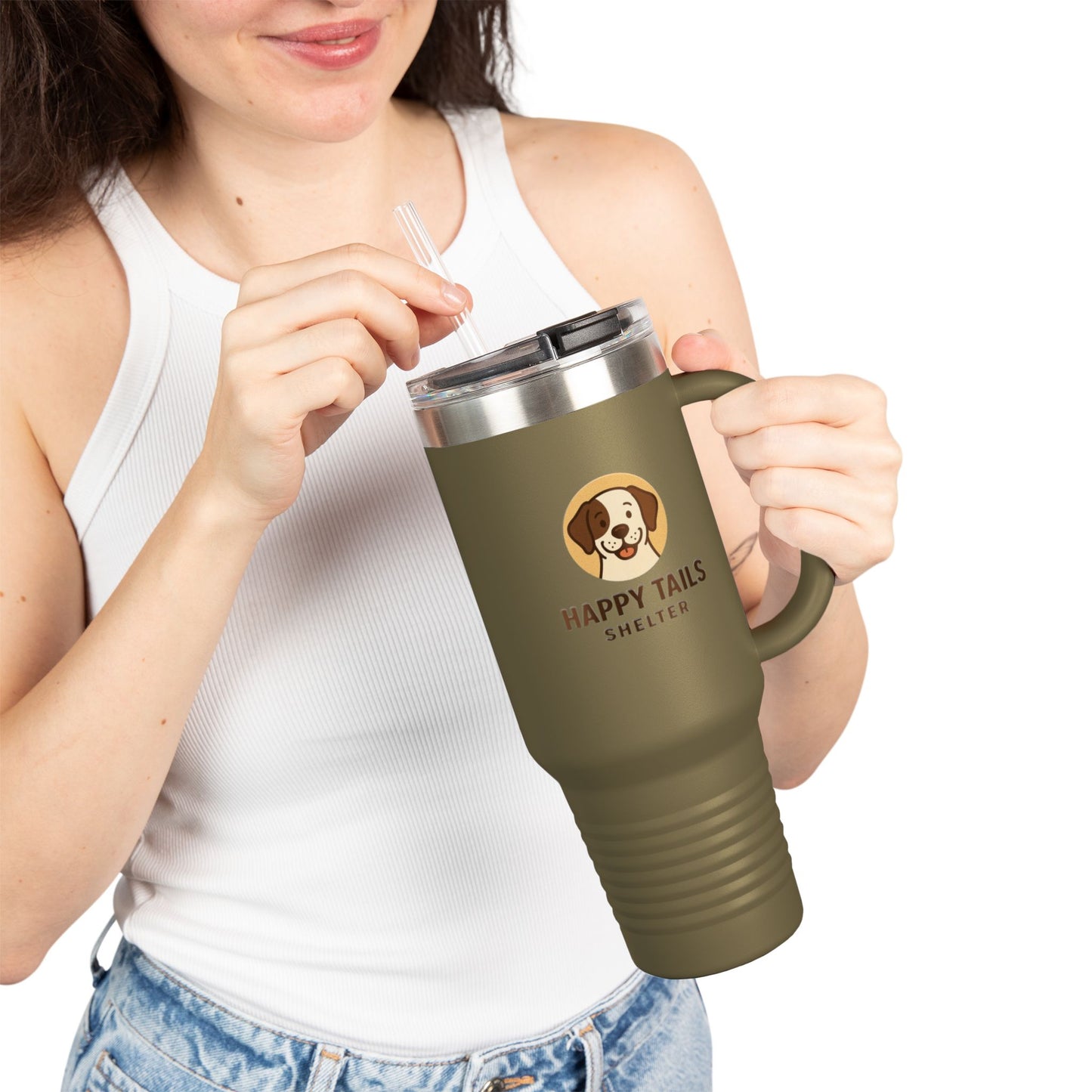 Happy Tails Insulated Travel Mug, 40oz Tumbler