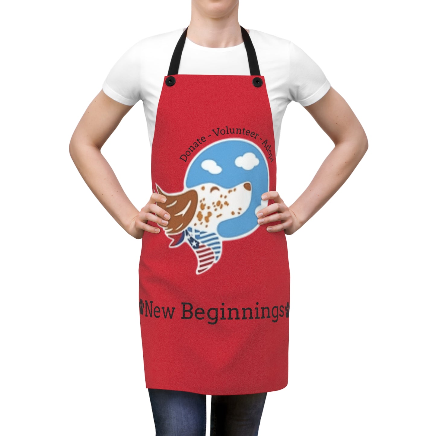 New Beginnings Dog Rescue Apron – Donate • Volunteer • Adopt Charity Kitchen Apron