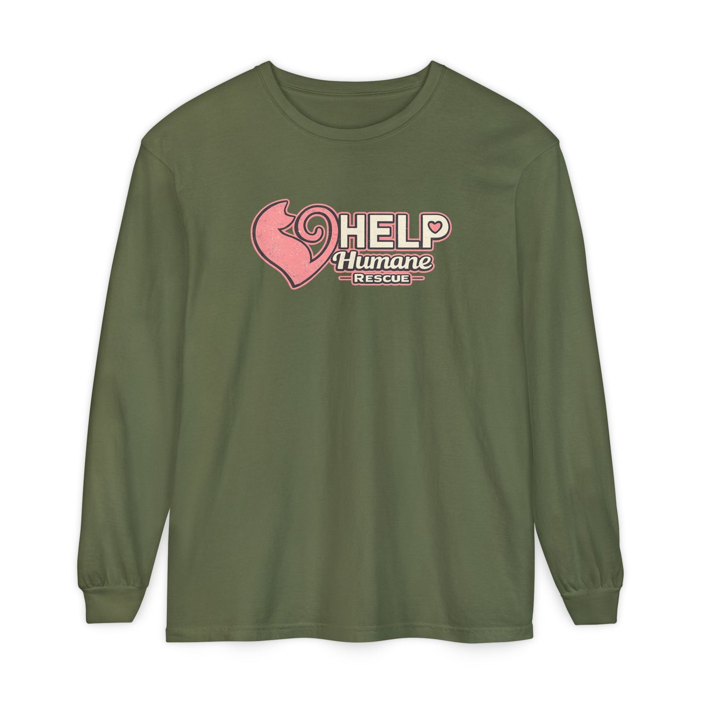 NEW! Retro Style Help Humane Rescue Long Sleeve Tee