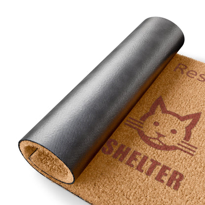 Red Door Shelter Mat "Donate. Adopt. Rescue."