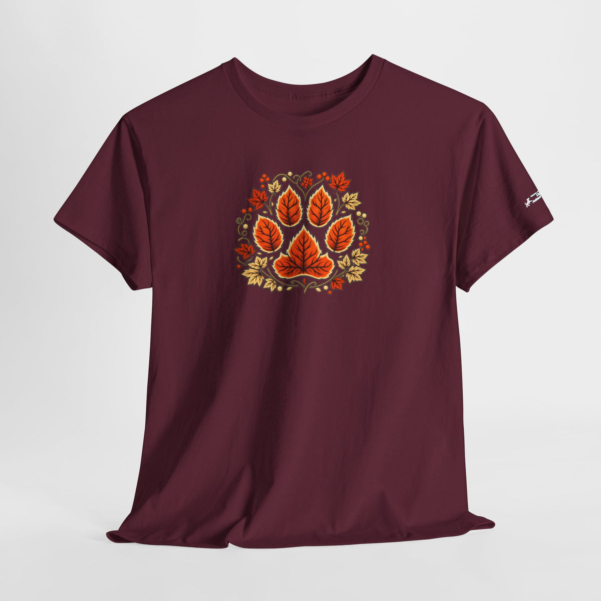 Delta Autumn Leaf Paw T-Shirt — Fall Dog Lover Tee