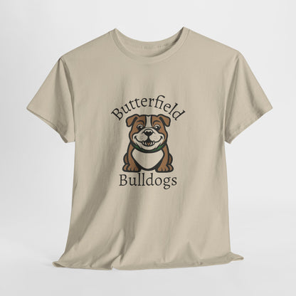 Butterfield Bulldogs Learning Together Tee, Unisex Cotton Shirt for Dog Lovers, Family Gatherings, School Events, Thoughtful Gift