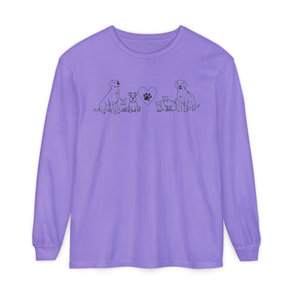 Delta Animal Shelter "Line Art" Collection  Long Sleeve Tee - Logo on Back