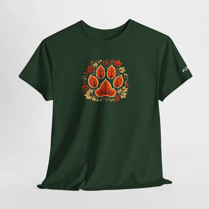 Delta Autumn Leaf Paw T-Shirt — Fall Dog Lover Tee