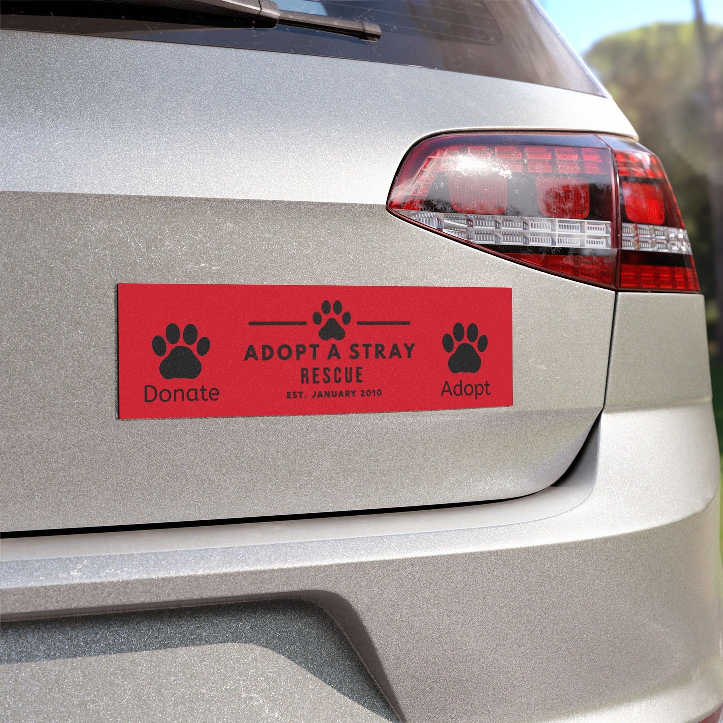 Adopt a Stray Rescue Car Magnet — Donate • Adopt Paw Print Support Magnet