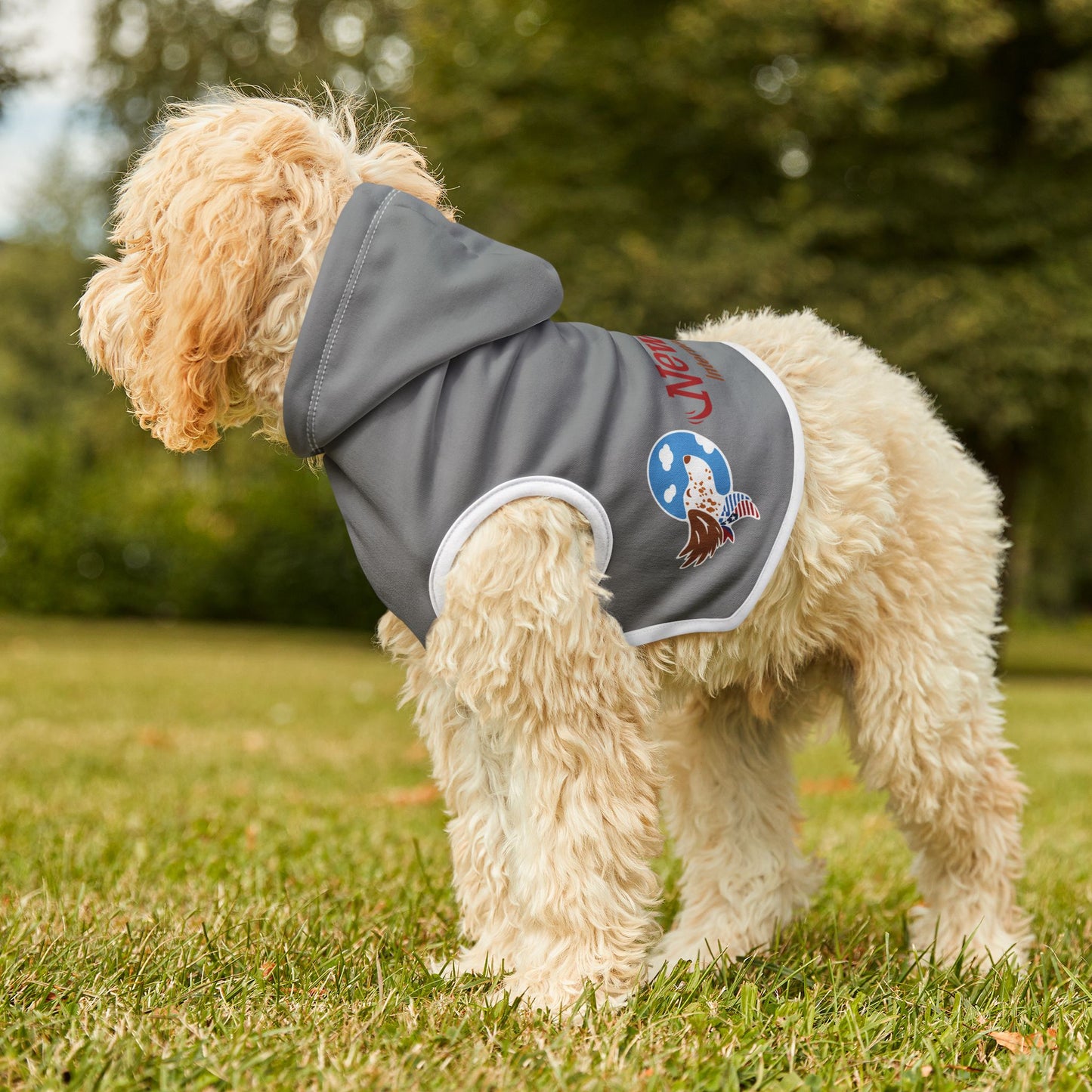 New Beginnings Rescue Logo Cozy Dog & Cat Hoodie, Gray