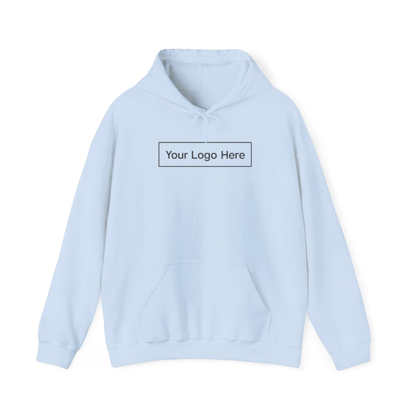 Customizable White Pullover Hooded Sweatshirt - Example Logo