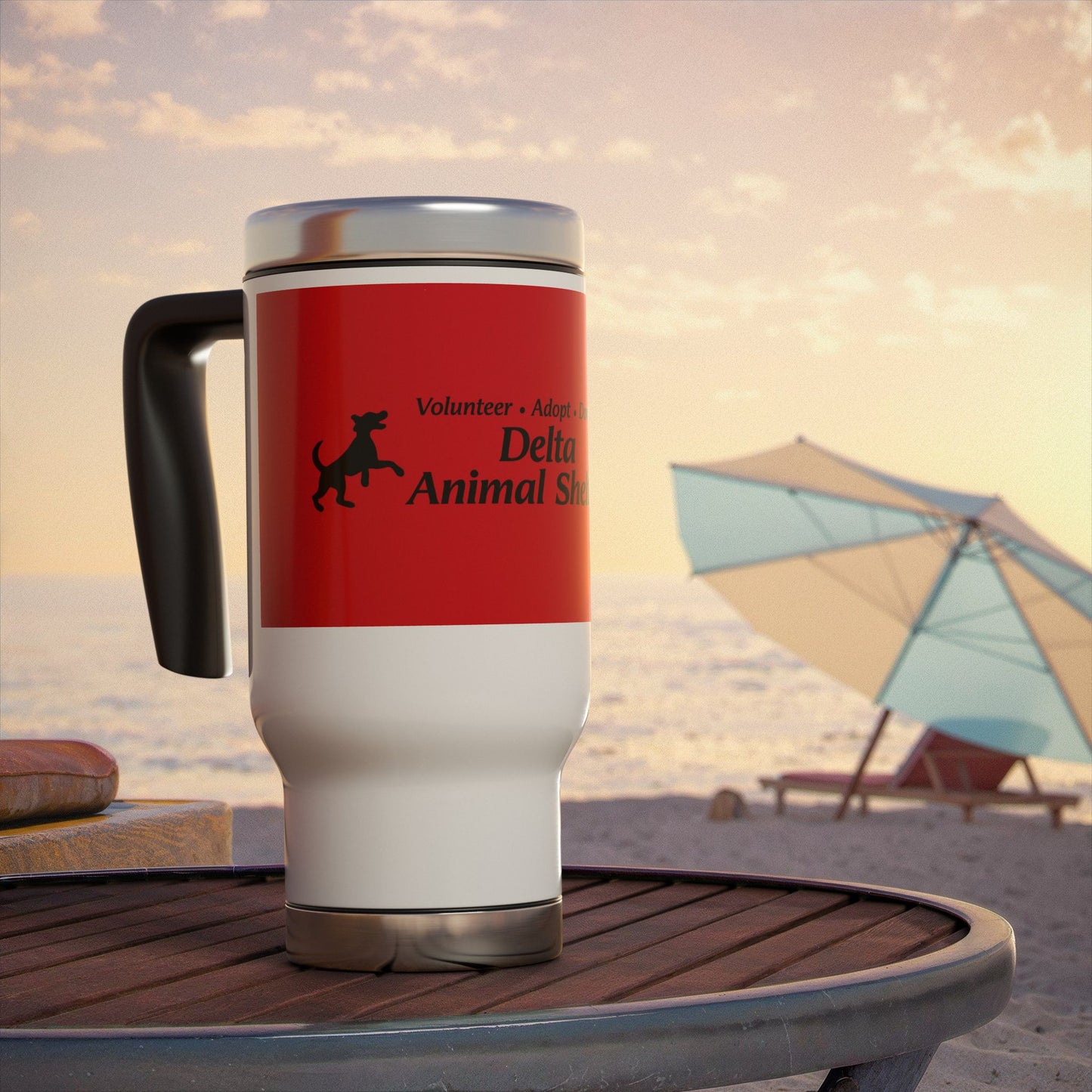 Delta Animal Shelter Travel Mug -  14oz Stainless Steel Handle Tumblers