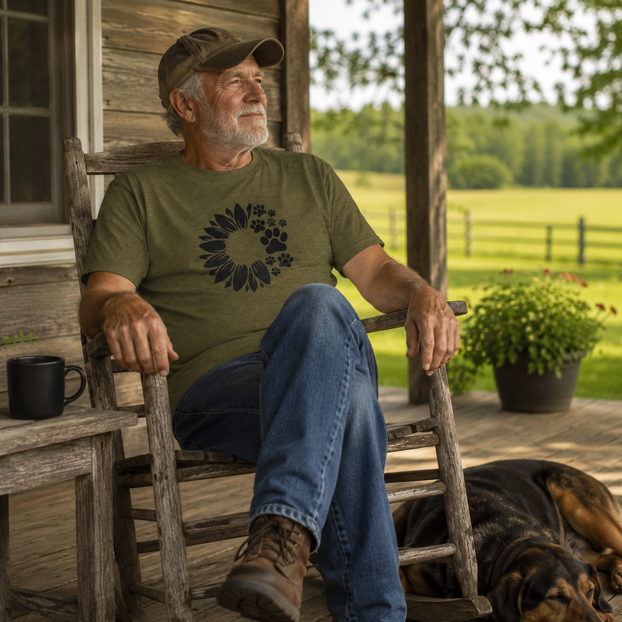 Northwoods Animal Shelter Tri-Blend Sunflower Paw T‑Shirt
