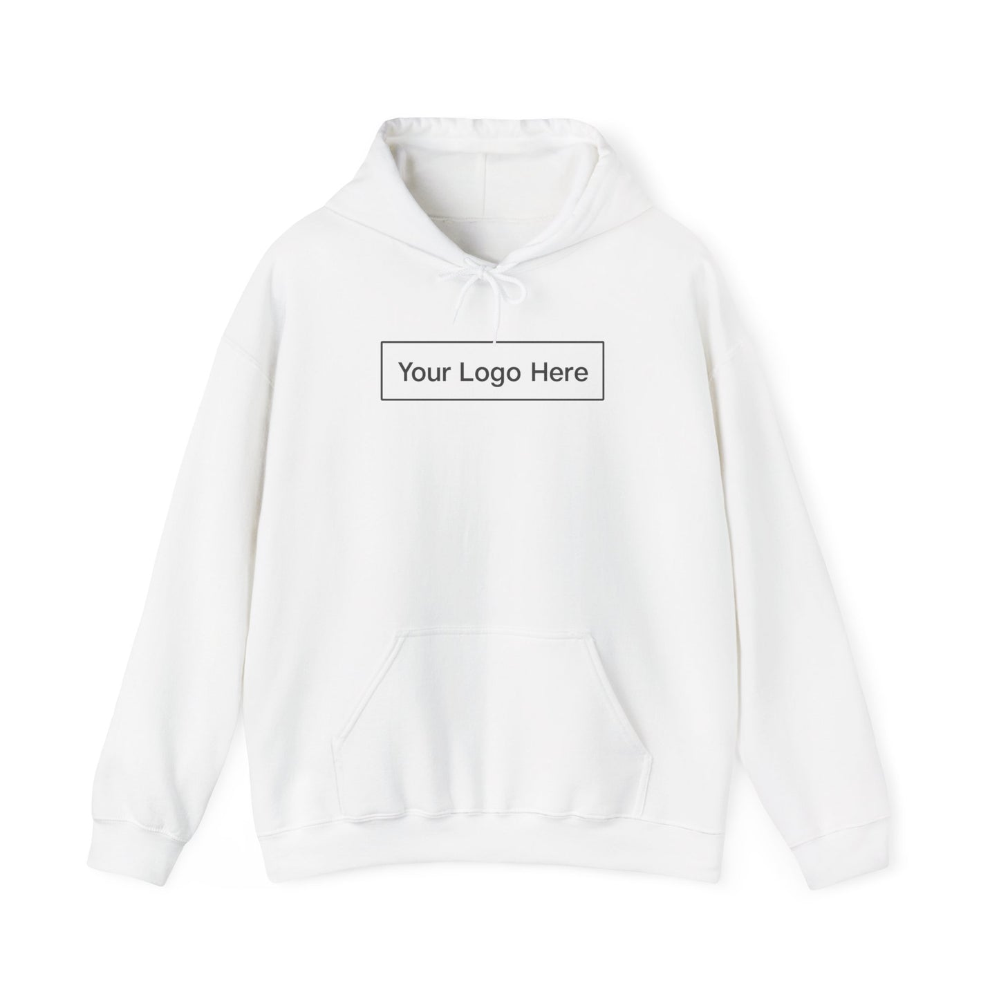Customizable White Pullover Hooded Sweatshirt - Example Logo