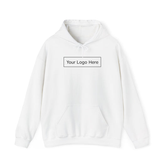 Customizable White Pullover Hooded Sweatshirt - Example Logo