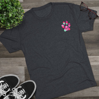 Delta Animal Shelter Tri-Blend Flower Paw Print T-Shirt