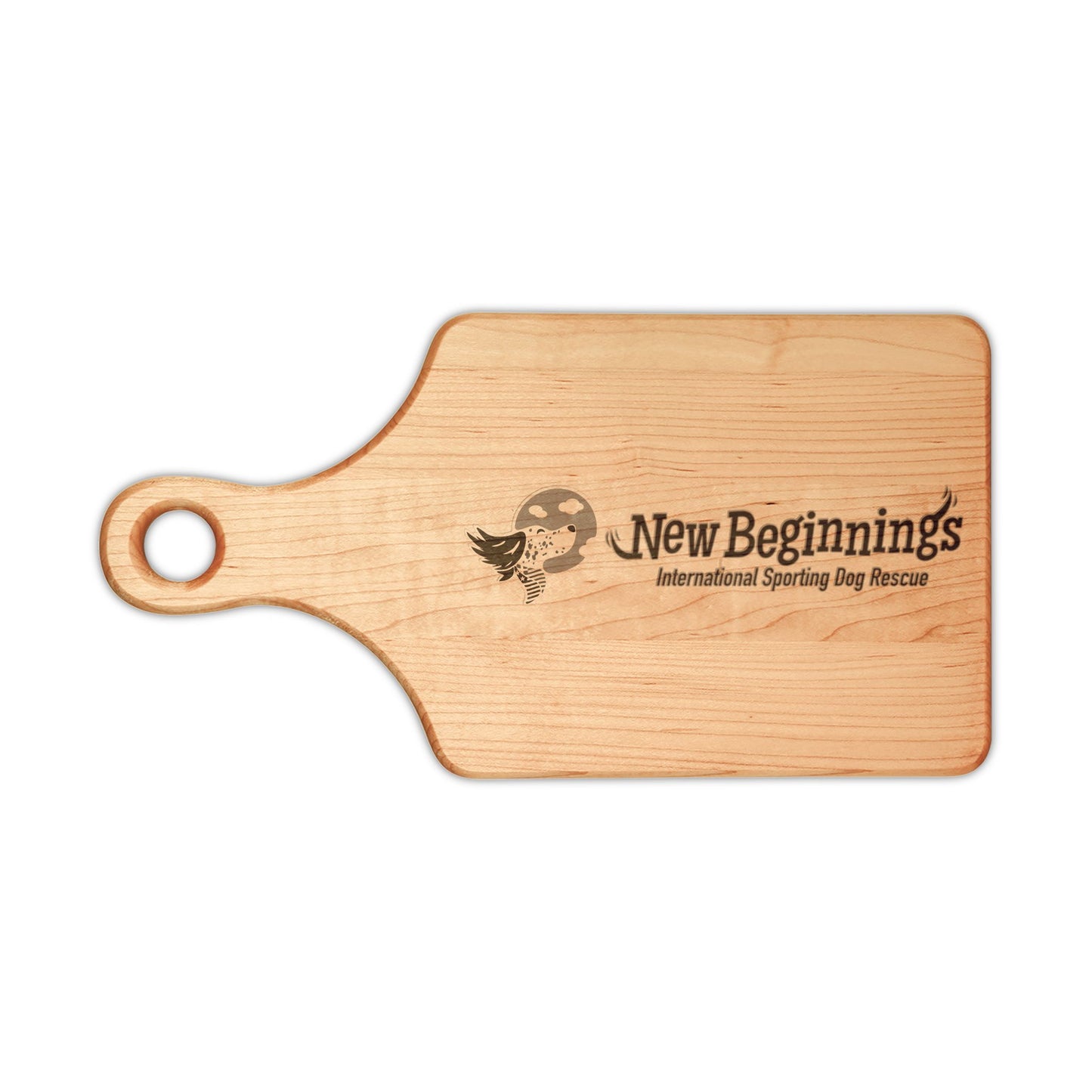 New Beginnings Engraved Wooden Cutting Board — Logo Charcuterie & Kitchen Gift