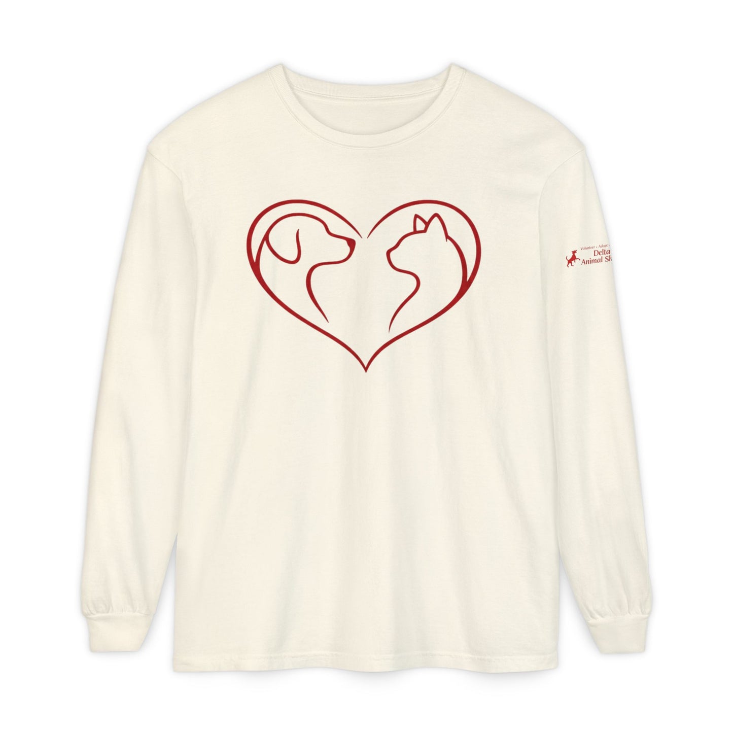 Delta Animal Shelter Dog & Cat Heart Long Sleeve Tee (Internal)