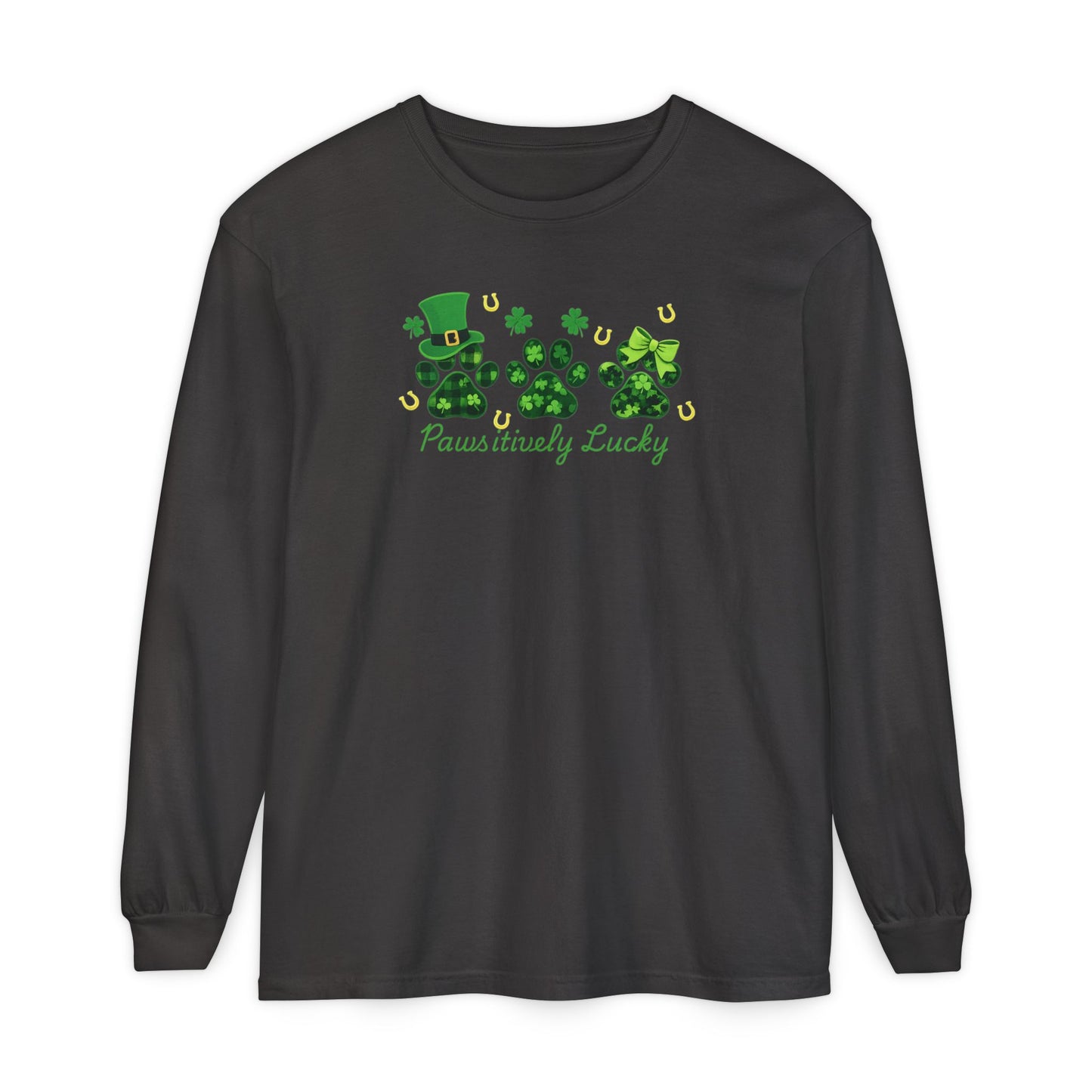 Delta Animal Shelter Long Sleeve St. Patrick's Day Paws-itevely Lucky