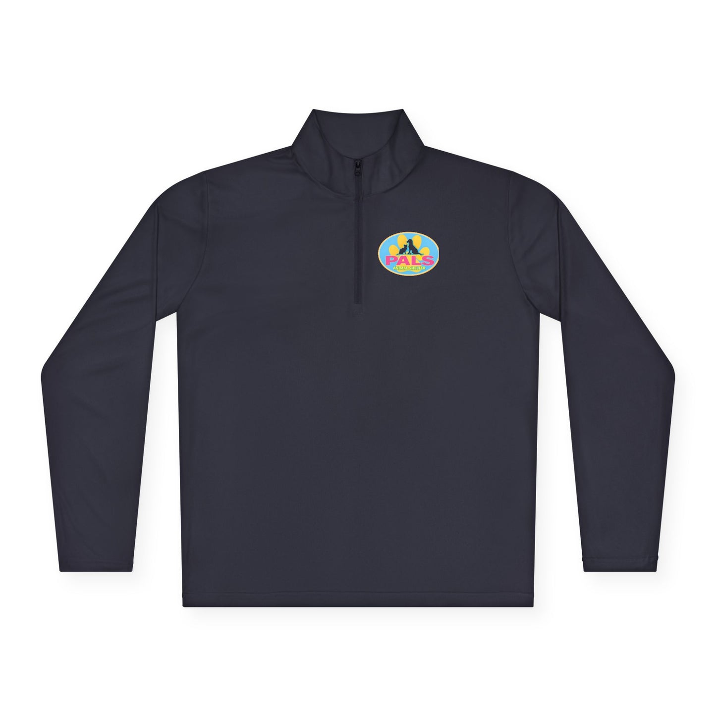 Colorful 'PALS' Retro Patch Chest Logo Quarter-Zip Pullover