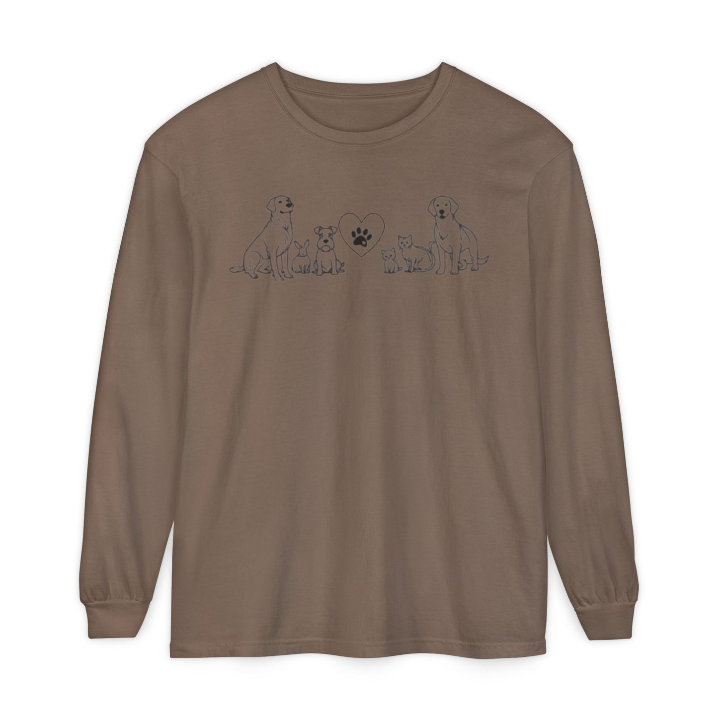 Delta Animal Shelter "Line Art" Collection  Long Sleeve Tee - Logo on Back