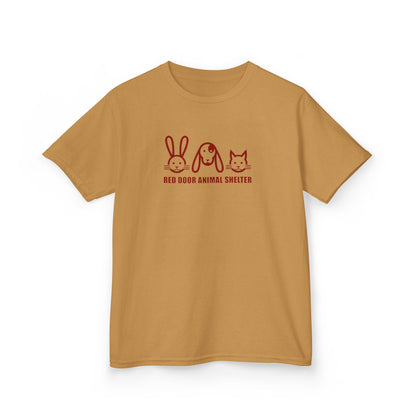Red Door Animal Shelter Youth T-Shirt - Cute Bunny, Dog & Cat
