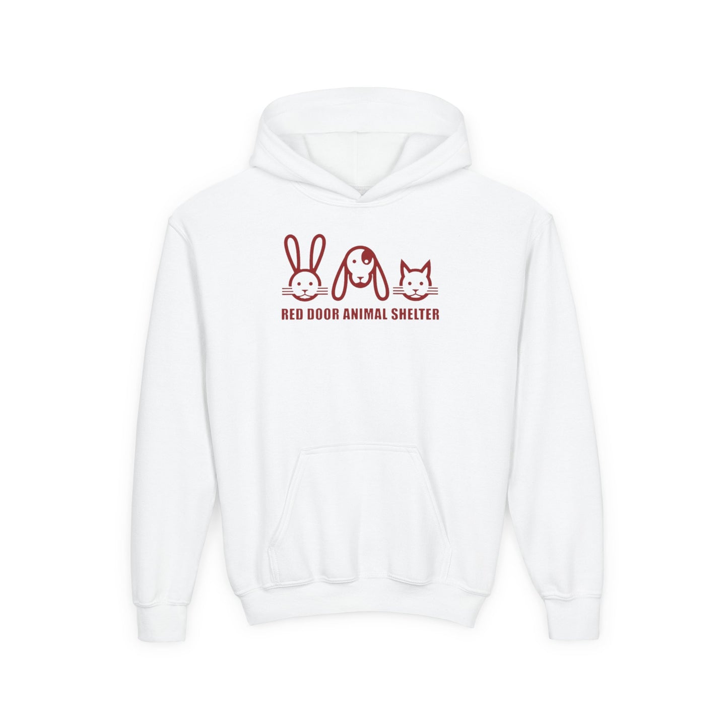 Red Door Animal Shelter Youth Pullover Cute Bunny, Dog & Cat