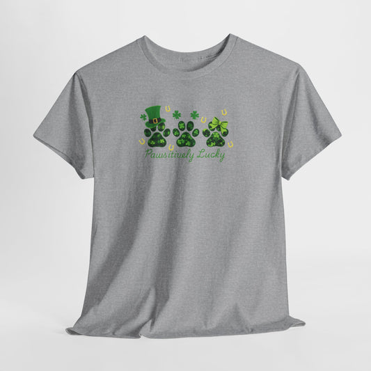Delta Animal Shelter Paws-itevely Lucky Logo St. Patrick's Day Tee