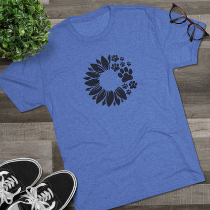 Staff Inventory Delta Animal Shelter Tri-Blend Sunflower Paw T‑Shirt