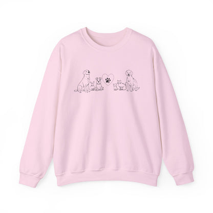 Delta Animal Shelter Crewneck Sweatshirt "Line Art" Collection - Logo on Back
