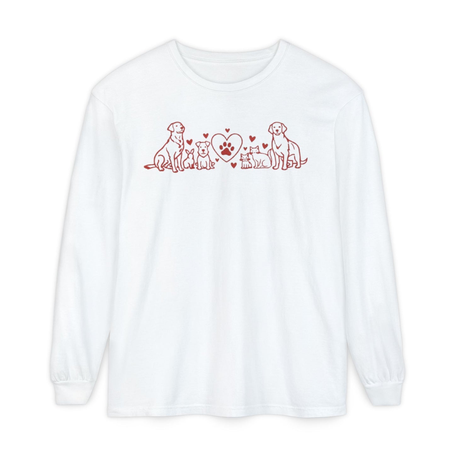Delta Animal Shelter Dogs Valentine's Day Long Sleeve T-Shirt (Internal)