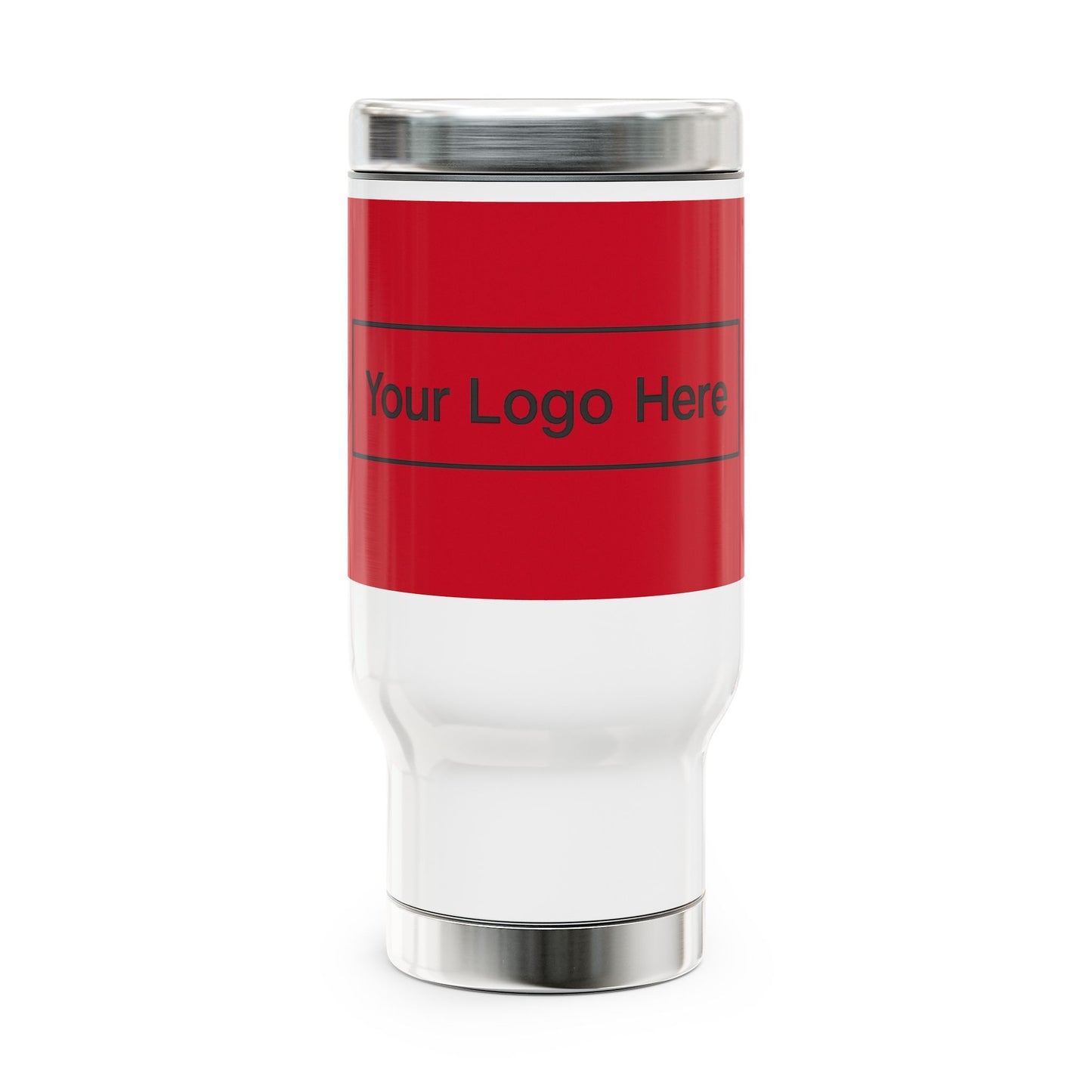 14oz Stainless Steel Travel Mug with Handle — Example Logo