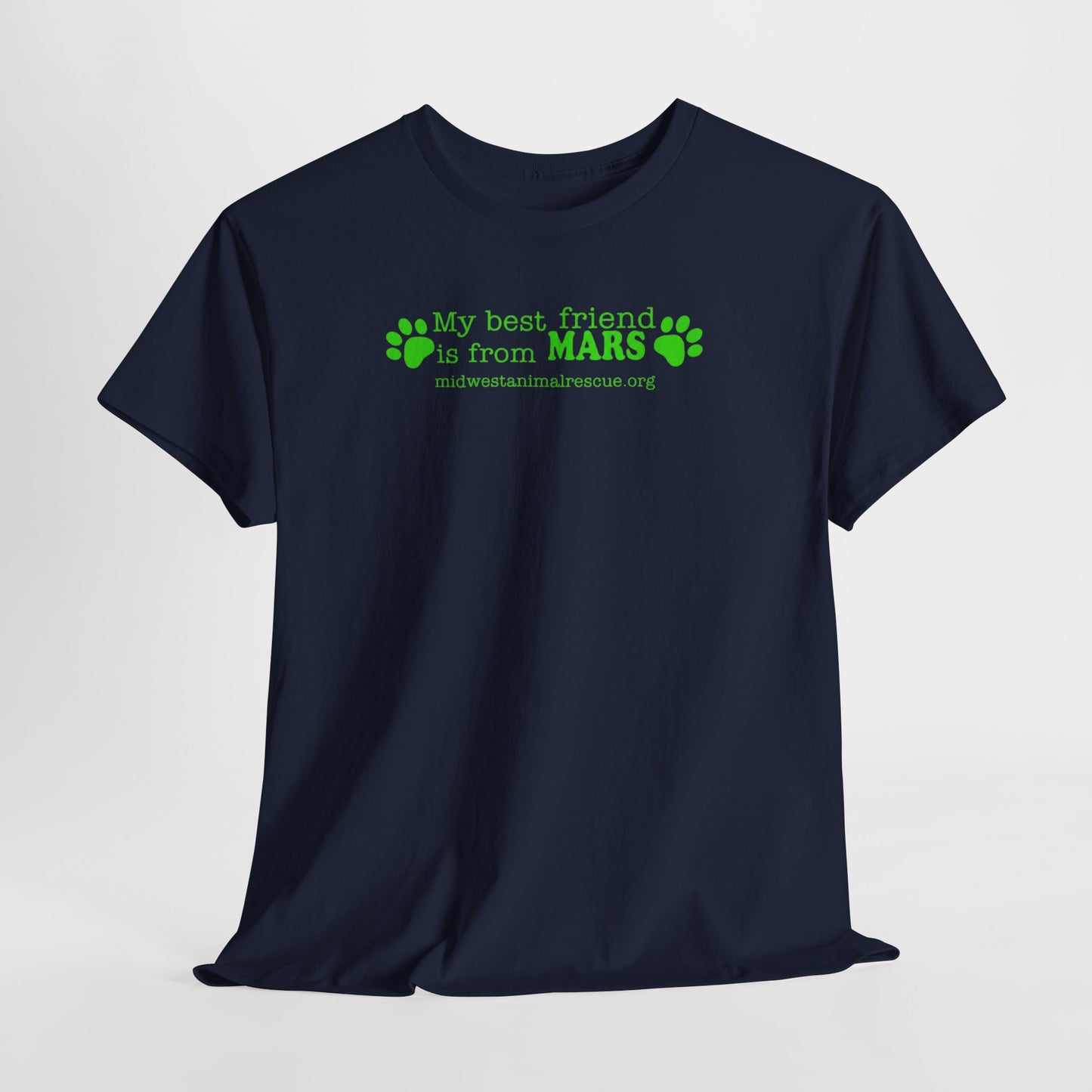 My Best Friend Is From Mars T-Shirt — Cute Green Paw Print Pet Lover Tee