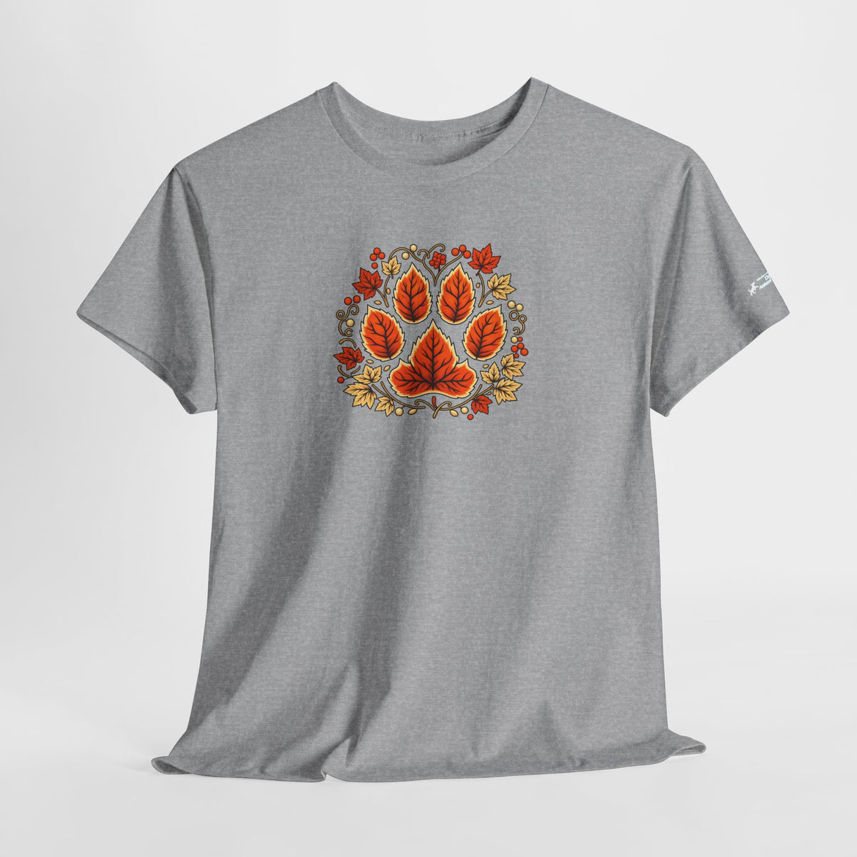 Delta Autumn Leaf Paw T-Shirt — Fall Dog Lover Tee