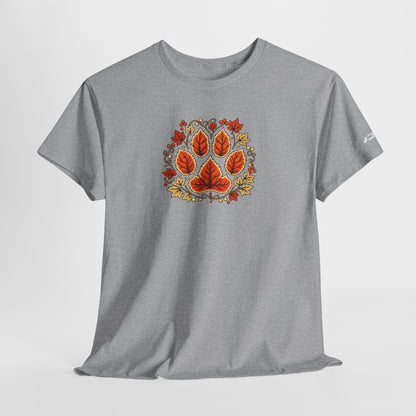Delta Autumn Leaf Paw T-Shirt — Fall Dog Lover Tee