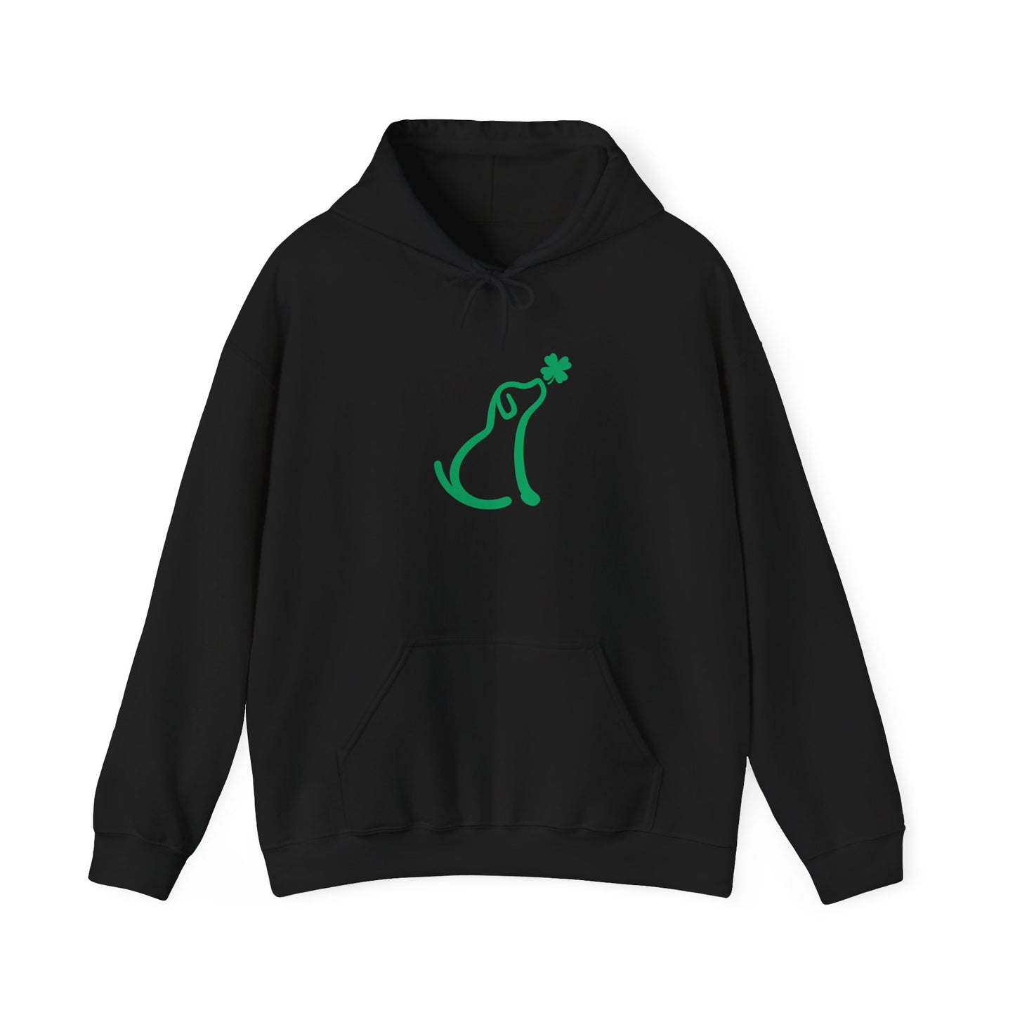 Staff Inventory Delta Animal Shelter St. Patrick's Day Dog Logo Hoodie - Delta Logo on Back