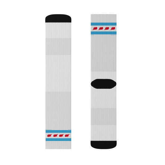 Red Door Shelter Bunny Yoga Collection Socks s — White Athletic Crew Socks