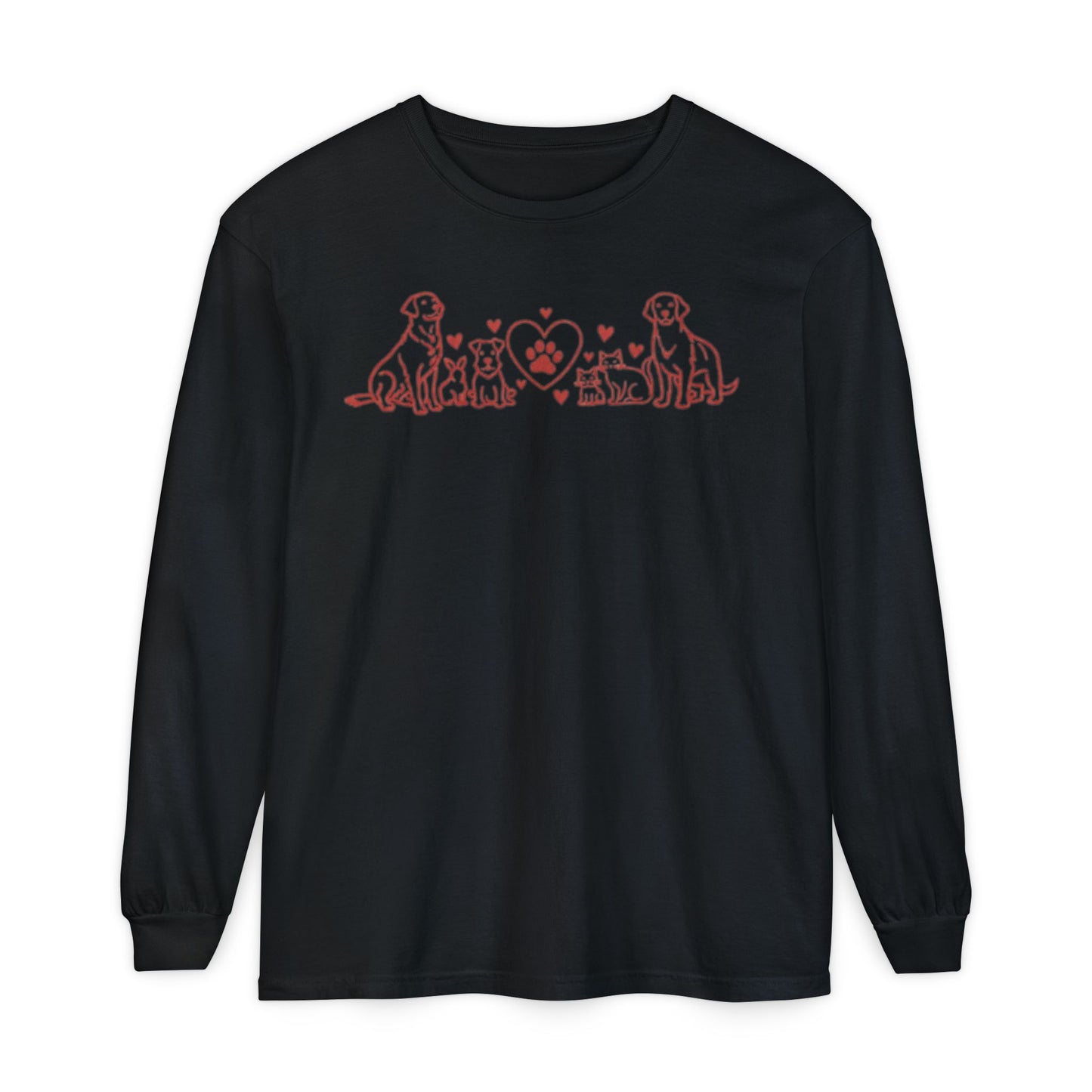 Delta Animal Shelter Dogs Valentine's Day Long Sleeve T-Shirt (Internal)