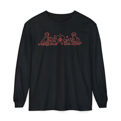 Delta Animal Shelter Dogs Valentine's Day Long Sleeve T-Shirt (Internal)