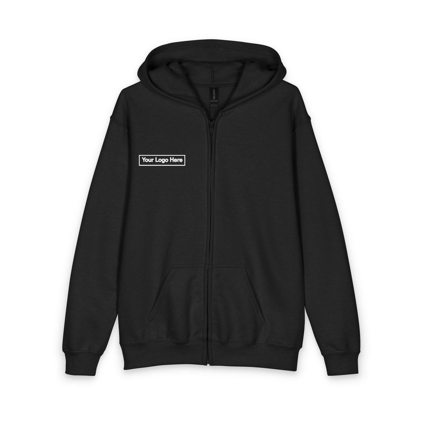 Youth Zipped Hoodie with Small Chest Logo — Example Logo