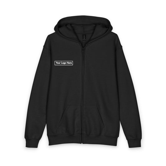 Youth Zipped Hoodie with Small Chest Logo — Example Logo