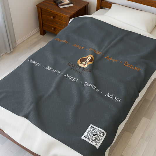 Happy Tails Cozy Velveteen Plush Blanket