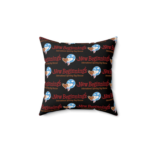 New Beginnings Logo Throw Pillow — Spun Polyester Square Decorative Pillow