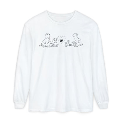 Delta Animal Shelter "Line Art" Collection  Long Sleeve Tee - Logo on Back