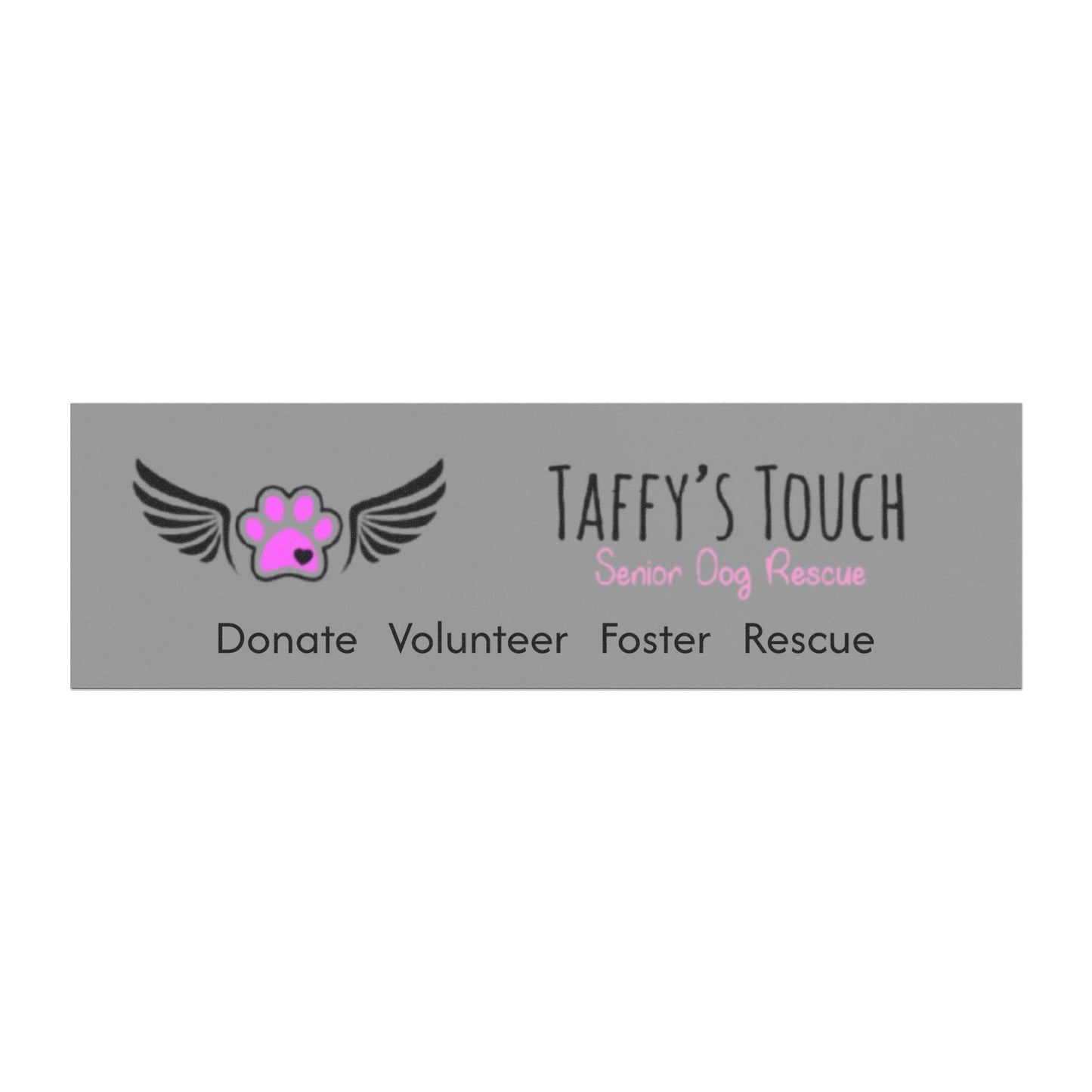 Taffy’s Touch Senior Dog Rescue Car Magnet Light Grey — Donate Volunteer Foster Rescue