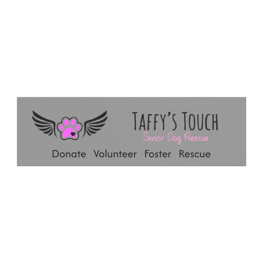 Taffy’s Touch Senior Dog Rescue Car Magnet Light Grey — Donate Volunteer Foster Rescue
