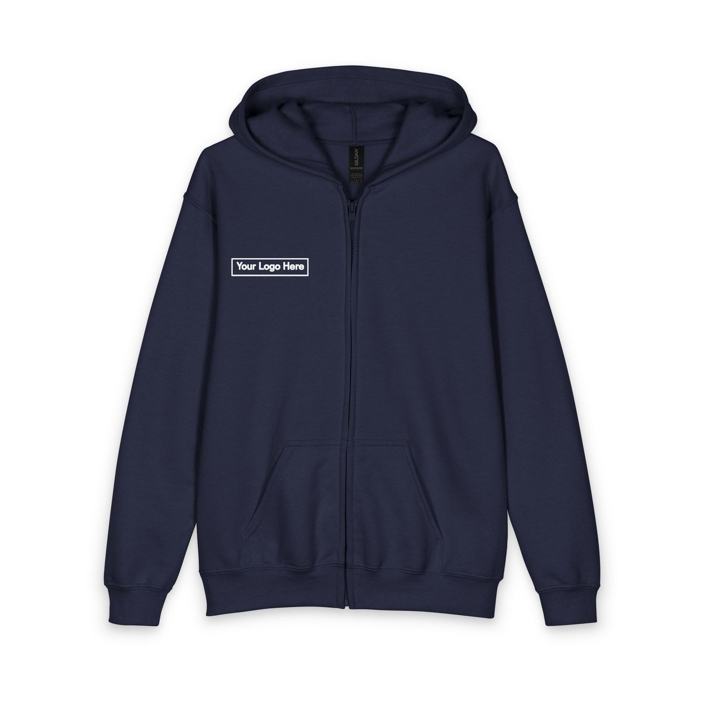 Youth Zipped Hoodie with Small Chest Logo — Example Logo