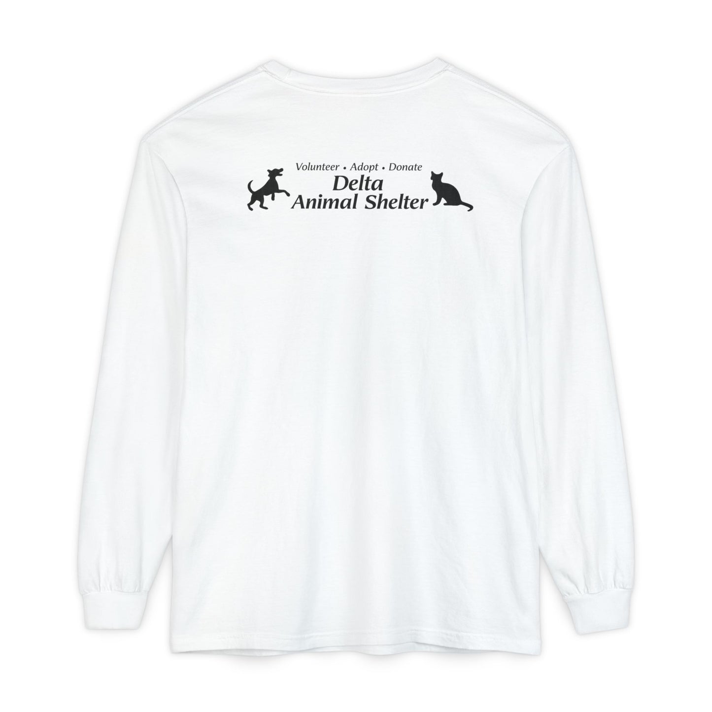 Delta Animal Shelter "Line Art" Collection  Long Sleeve Tee - Logo on Back (Internal)