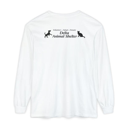Delta Animal Shelter "Line Art" Collection  Long Sleeve Tee - Logo on Back (Internal)