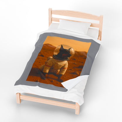 Doberman Rescue on Mars Velveteen Blanket
