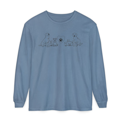 Delta Animal Shelter "Line Art" Collection  Long Sleeve Tee - Logo on Back (Internal)